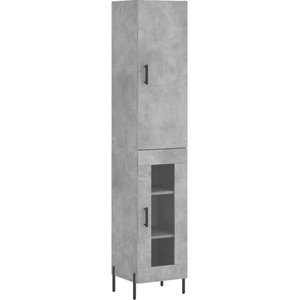 vidaXL Buffet haut Gris béton 34,5x34x180 cm Bois d'ingénierie pas cher