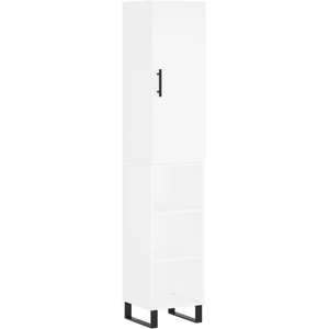 vidaXL Buffet haut Blanc 34,5x34x180 cm Bois d'ingénierie pas cher