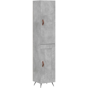 vidaXL Buffet haut Gris béton 34,5x34x180 cm Bois d'ingénierie pas cher