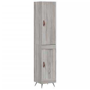 vidaXL Buffet haut Sonoma gris 34,5x34x180 cm Bois d'ingénierie pas cher