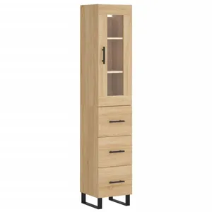 vidaXL Buffet haut Chêne sonoma 34,5x34x180 cm Bois d'ingénierie pas cher