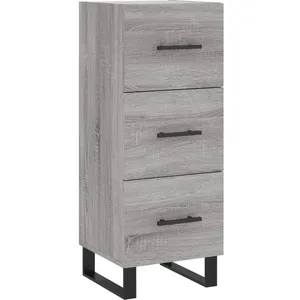 vidaXL Buffet haut Sonoma gris 34,5x34x180 cm Bois d'ingénierie pas cher