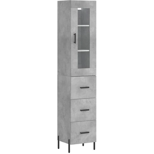 vidaXL Buffet haut Gris béton 34,5x34x180 cm Bois d'ingénierie pas cher