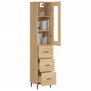 vidaXL Buffet haut Chêne sonoma 34,5x34x180 cm Bois d'ingénierie pas cher