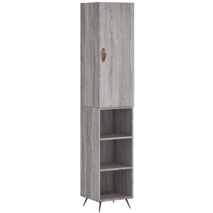 vidaXL Buffet haut Sonoma gris 34,5x34x180 cm Bois d'ingénierie pas cher