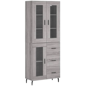 vidaXL Buffet haut Sonoma gris 69,5x34x180 cm Bois d'ingénierie pas cher