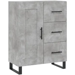 vidaXL Buffet haut Gris béton 69,5x34x180 cm Bois d'ingénierie pas cher