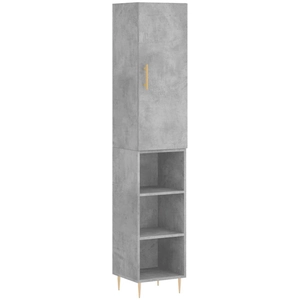 vidaXL Buffet haut Gris béton 34,5x34x180 cm Bois d'ingénierie pas cher