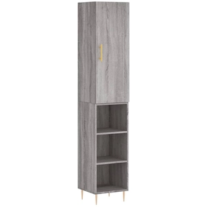 vidaXL Buffet haut Sonoma gris 34,5x34x180 cm Bois d'ingénierie pas cher