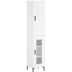 vidaXL Buffet haut Blanc 34,5x34x180 cm Bois d'ingénierie pas cher