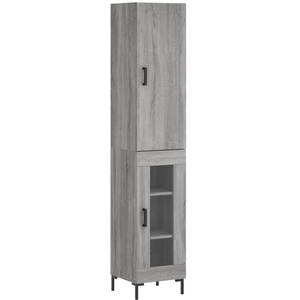 vidaXL Buffet haut Sonoma gris 34,5x34x180 cm Bois d'ingénierie pas cher