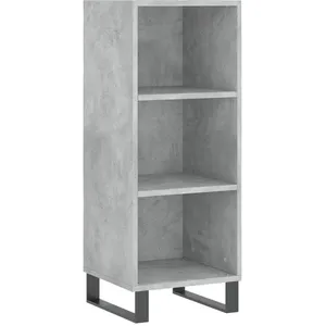 vidaXL Buffet haut Gris béton 34,5x34x180 cm Bois d'ingénierie pas cher