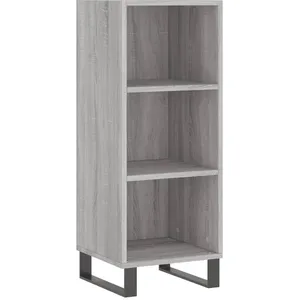 vidaXL Buffet haut Sonoma gris 34,5x34x180 cm Bois d'ingénierie pas cher