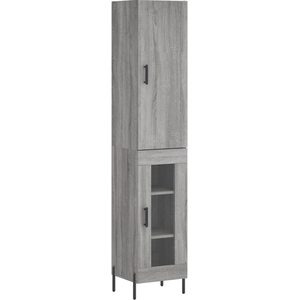 vidaXL Buffet haut Sonoma gris 34,5x34x180 cm Bois d'ingénierie pas cher