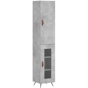 vidaXL Buffet haut Gris béton 34,5x34x180 cm Bois d'ingénierie pas cher