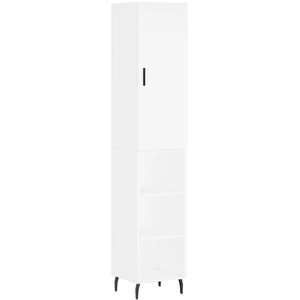 vidaXL Buffet haut Blanc 34,5x34x180 cm Bois d'ingénierie pas cher
