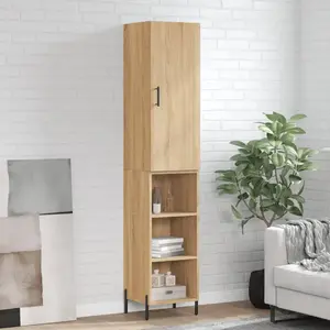 vidaXL Buffet haut Chêne sonoma 34,5x34x180 cm Bois d'ingénierie pas cher