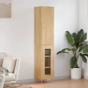 vidaXL Buffet haut Chêne sonoma 34,5x34x180 cm Bois d'ingénierie pas cher
