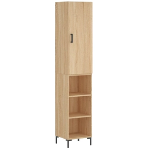 vidaXL Buffet haut Chêne sonoma 34,5x34x180 cm Bois d'ingénierie pas cher