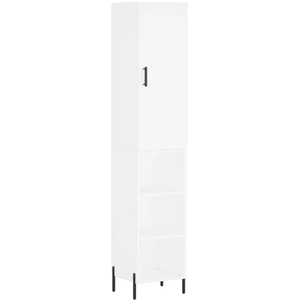 vidaXL Buffet haut Blanc 34,5x34x180 cm Bois d'ingénierie pas cher