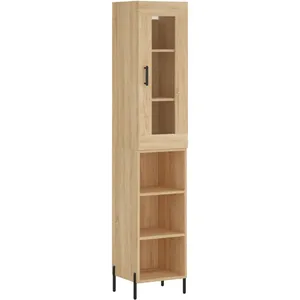 vidaXL Buffet haut Chêne sonoma 34,5x34x180 cm Bois d'ingénierie pas cher
