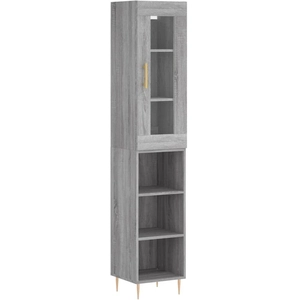 vidaXL Buffet haut Sonoma gris 34,5x34x180 cm Bois d'ingénierie pas cher