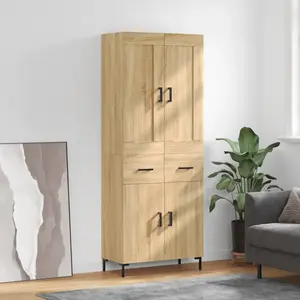 vidaXL Buffet haut Chêne sonoma 69,5x34x180 cm Bois d'ingénierie pas cher