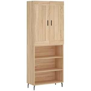 vidaXL Buffet haut Chêne sonoma 69,5x34x180 cm Bois d'ingénierie pas cher