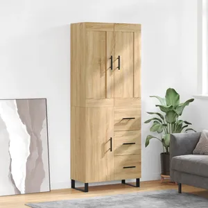 vidaXL Buffet haut Chêne sonoma 69,5x34x180 cm Bois d'ingénierie pas cher