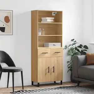vidaXL Buffet haut Chêne sonoma 69,5x34x180 cm Bois d'ingénierie pas cher