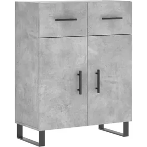 vidaXL Buffet haut Gris béton 69,5x34x180 cm Bois d'ingénierie pas cher