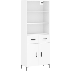 vidaXL Buffet haut Blanc 69,5x34x180 cm Bois d'ingénierie pas cher