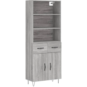 vidaXL Buffet haut Sonoma gris 69,5x34x180 cm Bois d'ingénierie pas cher