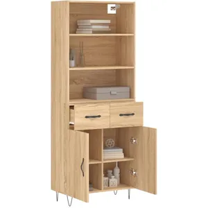 vidaXL Buffet haut Chêne sonoma 69,5x34x180 cm Bois d'ingénierie pas cher