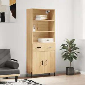 vidaXL Buffet haut Chêne sonoma 69,5x34x180 cm Bois d'ingénierie pas cher