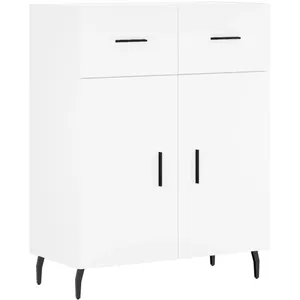 vidaXL Buffet haut Blanc 69,5x34x180 cm Bois d'ingénierie pas cher