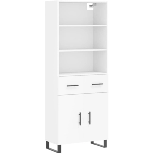 vidaXL Buffet haut Blanc 69,5x34x180 cm Bois d'ingénierie pas cher