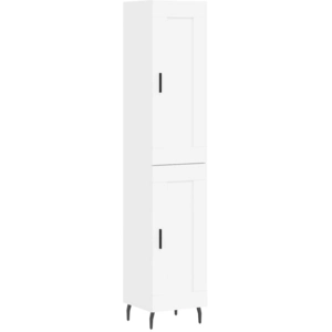 vidaXL Buffet haut Blanc 34,5x34x180 cm Bois d'ingénierie pas cher