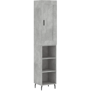 vidaXL Buffet haut Gris béton 34,5x34x180 cm Bois d'ingénierie pas cher