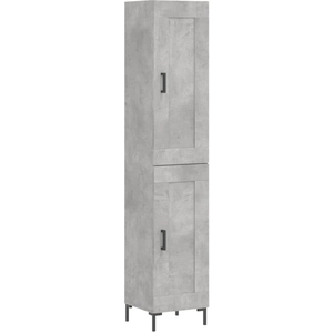 vidaXL Buffet haut Gris béton 34,5x34x180 cm Bois d'ingénierie pas cher