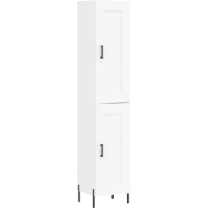 vidaXL Buffet haut Blanc 34,5x34x180 cm Bois d'ingénierie pas cher