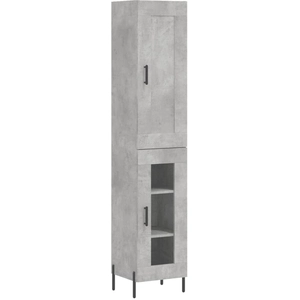 vidaXL Buffet haut Gris béton 34,5x34x180 cm Bois d'ingénierie pas cher