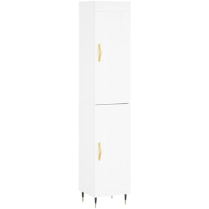 vidaXL Buffet haut Blanc 34,5x34x180 cm Bois d'ingénierie pas cher