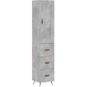vidaXL Buffet haut Gris béton 34,5x34x180 cm Bois d'ingénierie pas cher
