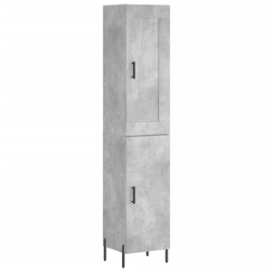 vidaXL Buffet haut Gris béton 34,5x34x180 cm Bois d'ingénierie pas cher