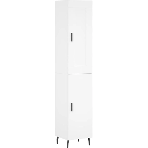 vidaXL Buffet haut Blanc 34,5x34x180 cm Bois d'ingénierie pas cher