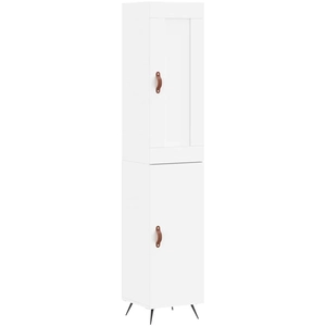 vidaXL Buffet haut Blanc 34,5x34x180 cm Bois d'ingénierie pas cher