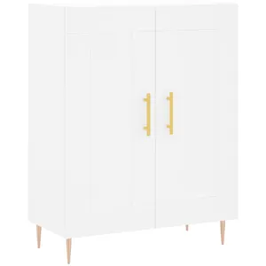 vidaXL Buffet haut Blanc 69,5x34x180 cm Bois d'ingénierie pas cher
