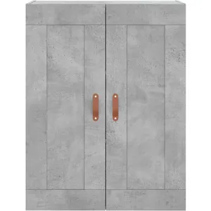 vidaXL Buffet haut Gris béton 69,5x34x180 cm Bois d'ingénierie pas cher