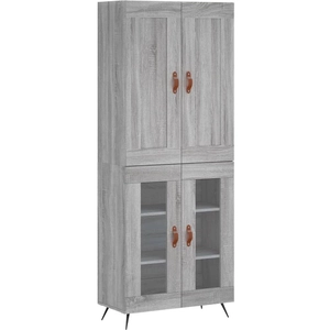 vidaXL Buffet haut Sonoma gris 69,5x34x180 cm Bois d'ingénierie pas cher